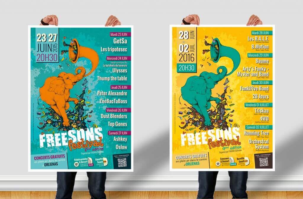 CRENOW Design - AGAM - Freesons Festival - Posters 2015 2016